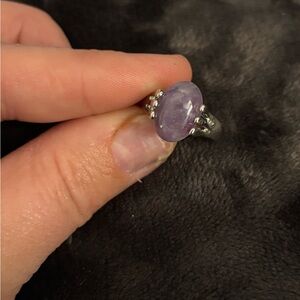 Elegant Silver and Purple Gemstone Ring